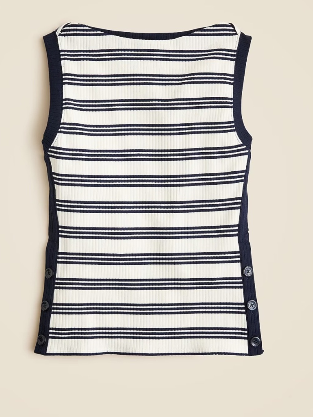 J crew Striped Knit Tank Top - Navy & White xs new - Picture 3 of 8
